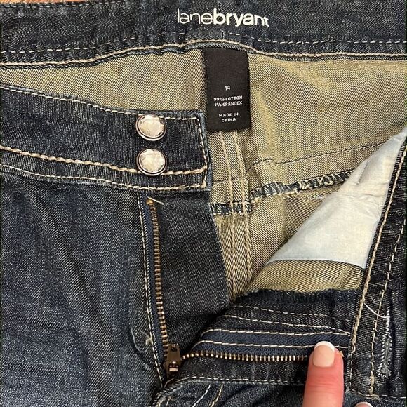 Lane Bryant Women’s size 14 cropped denim capris jeans Raw edge Hem - Picture 12 of 14